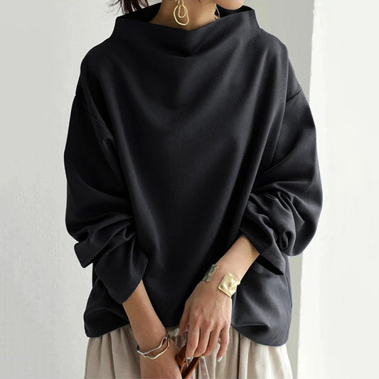 HEDDA | Blød bluse med høj hals